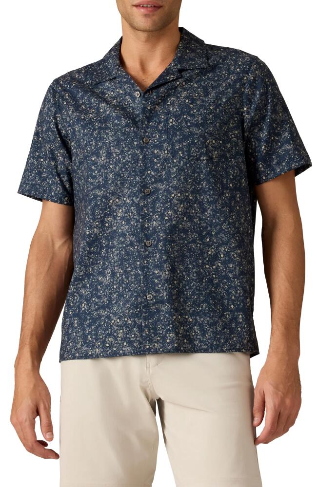 Rhone Floral Stretch Twill Camp Shirt in Navy Floral Print Cover