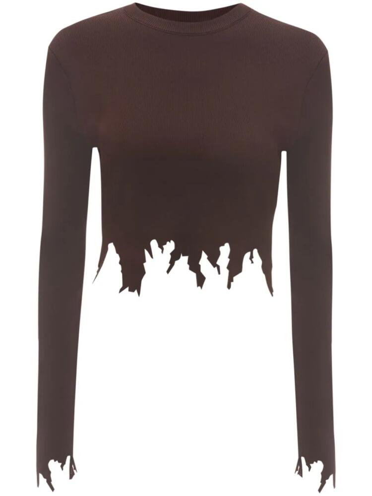 JW Anderson raw-cut long-sleeve T-shirt - Brown Cover