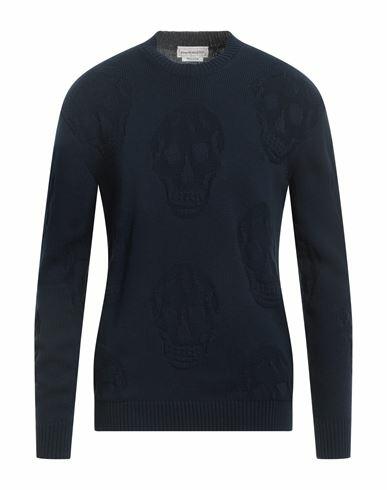 Alexander Mcqueen Man Sweater Midnight blue Cotton Cover