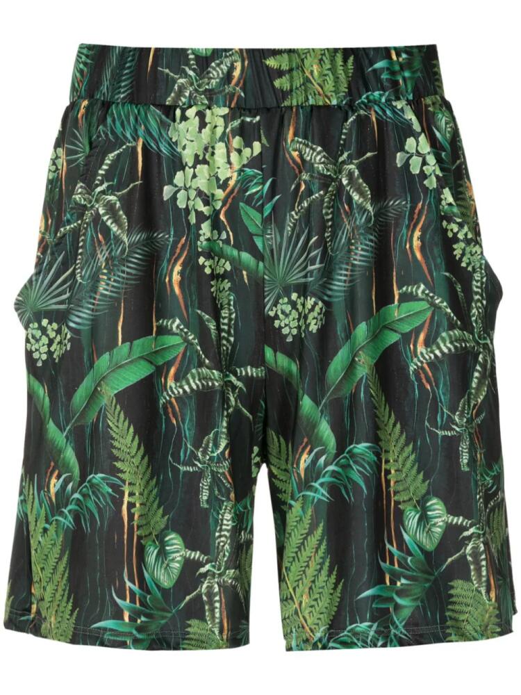 Lygia & Nanny Iara leaf-print mini shorts - Green Cover