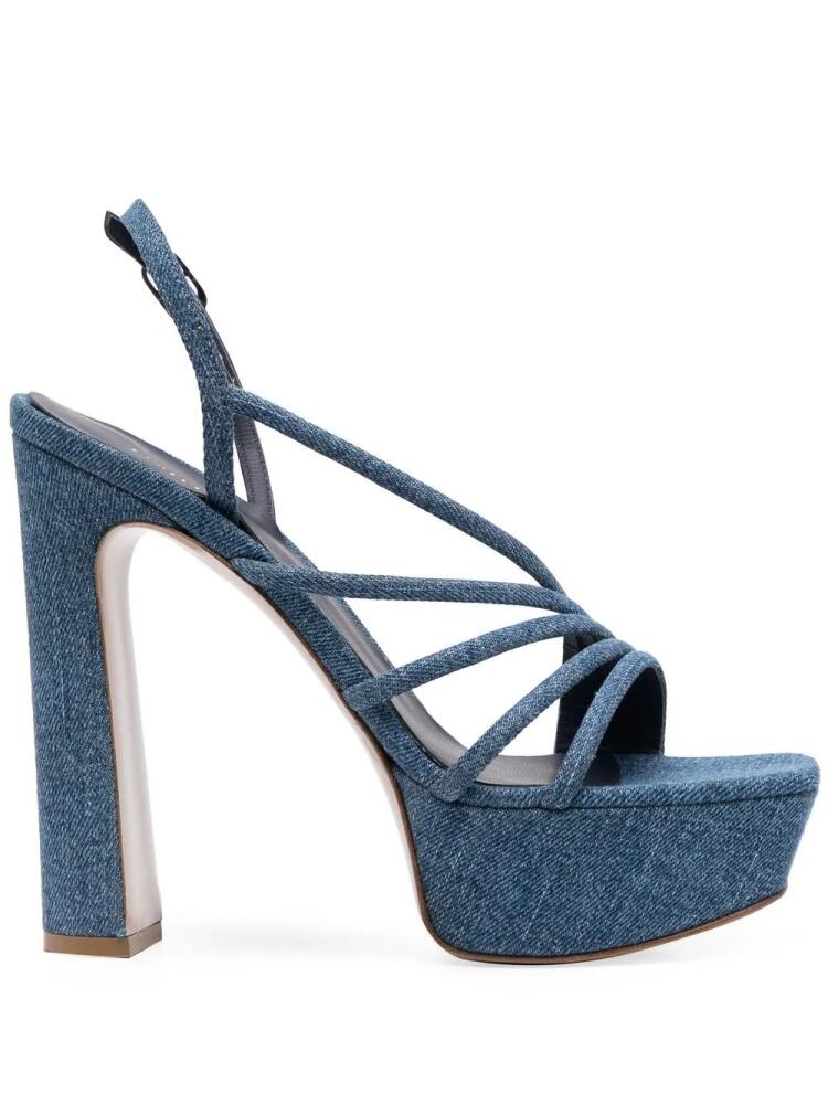 Le Silla 145mm denim platform sandals - Blue Cover