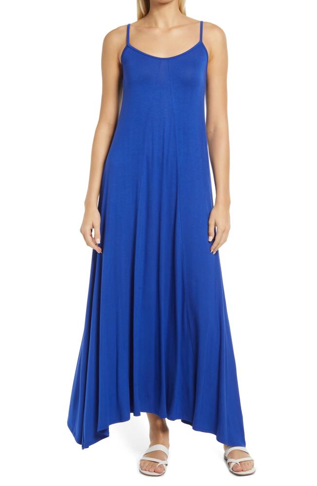 Loveappella Godet Maxi Dress in Royal Cover