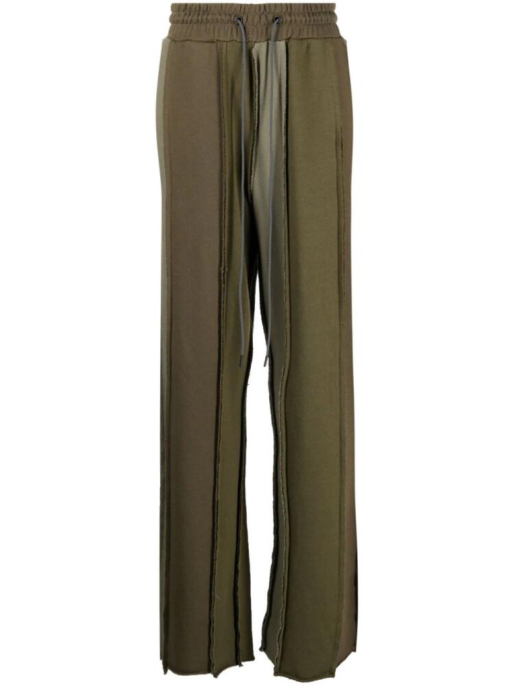 Mostly Heard Rarely Seen panelled cotton track pants - Green Cover