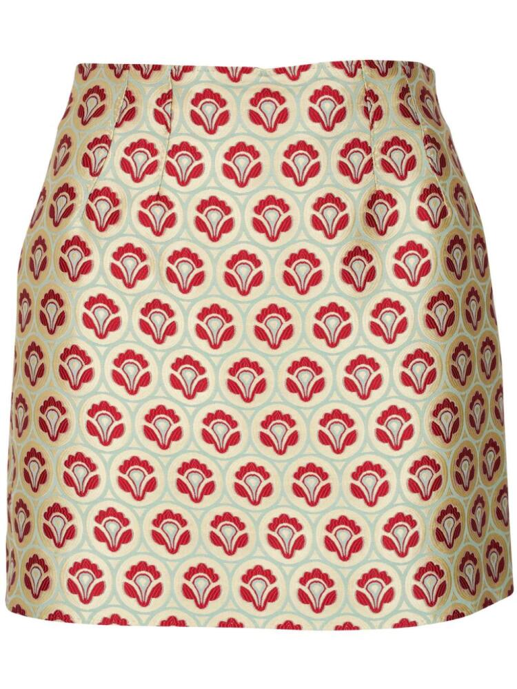 ETRO patterned-jacquard mini skirt - Neutrals Cover