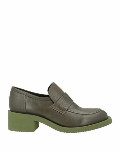 J. a.p. Jose Antonio Pereira Woman Loafers Military green Leather Cover