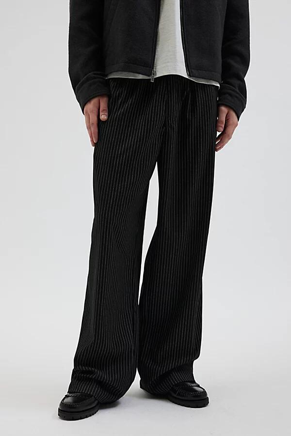 Standard Cloth Pinstripe Pullon Trouser Pant in Black Cover