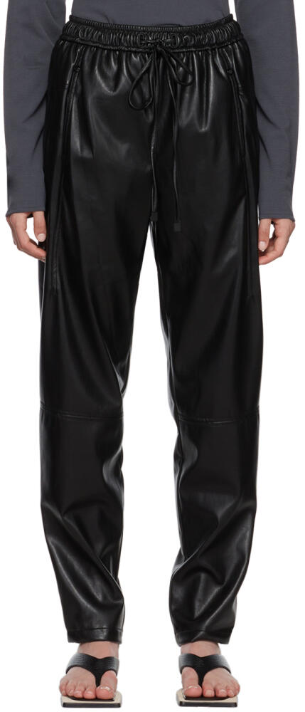 LOW CLASSIC Black Jogger Faux-Leather Pants Cover