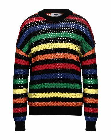 Msgm Man Sweater Black Cotton Cover