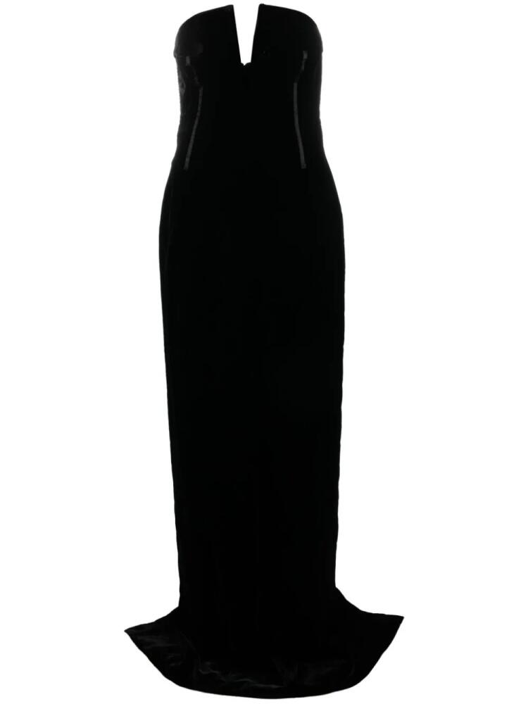 TOM FORD bustier strapless velvet gown - Black Cover