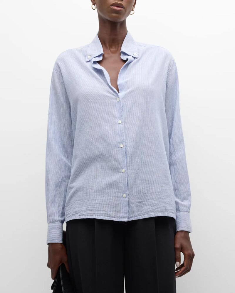 Vanessa Bruno Druyat Striped Button-Down Cotton Shirt Cover