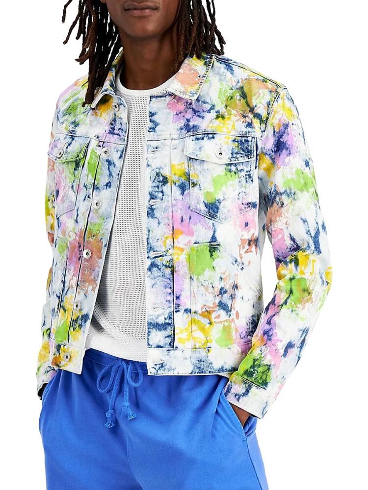 Denim Bay Men's Tie Dye Denim Jacket Cover