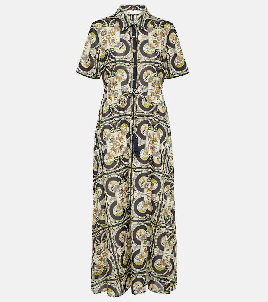 Tory Burch Printed cotton shirt midi dress Cover