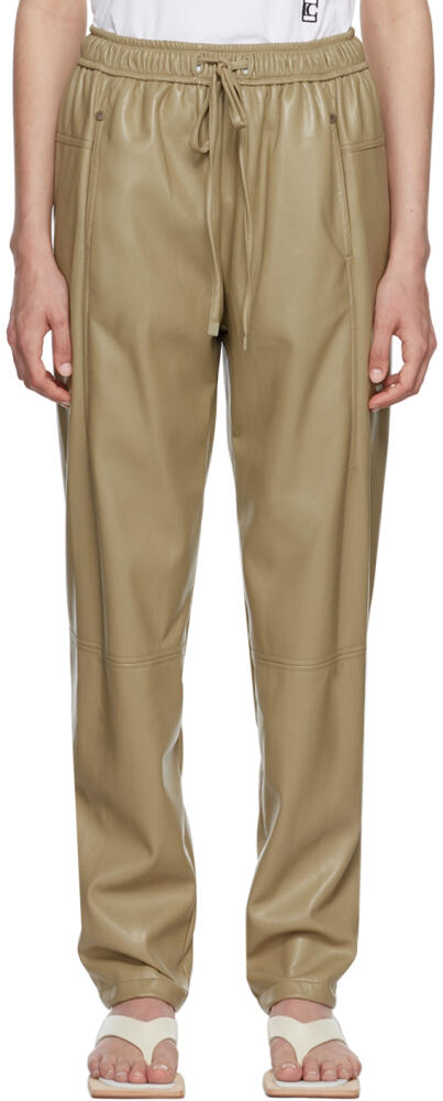 LOW CLASSIC Khaki Jogger Faux-Leather Pants Cover