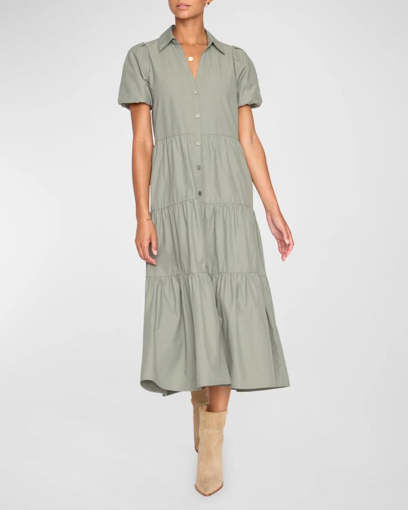 Brochu Walker Havana Tiered Puff-Sleeve Shirtdress Cover