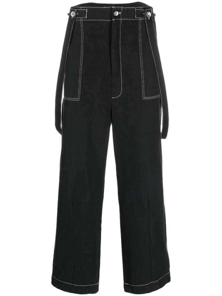 Henrik Vibskov Early contrasting-stitch trousers - Black Cover