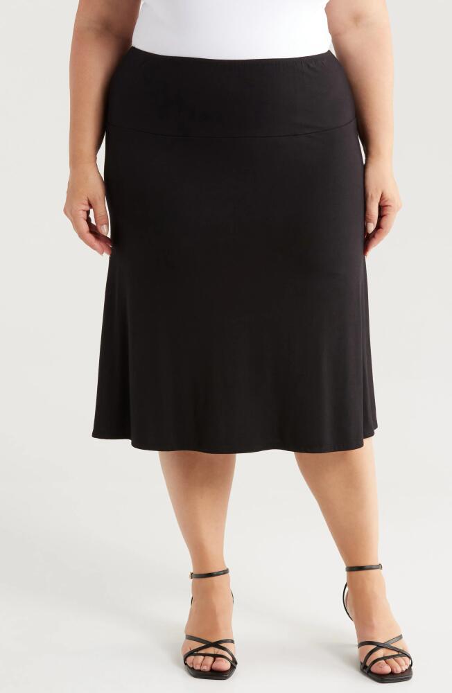 24seven Comfort Apparel A-Line Skirt in Black Cover