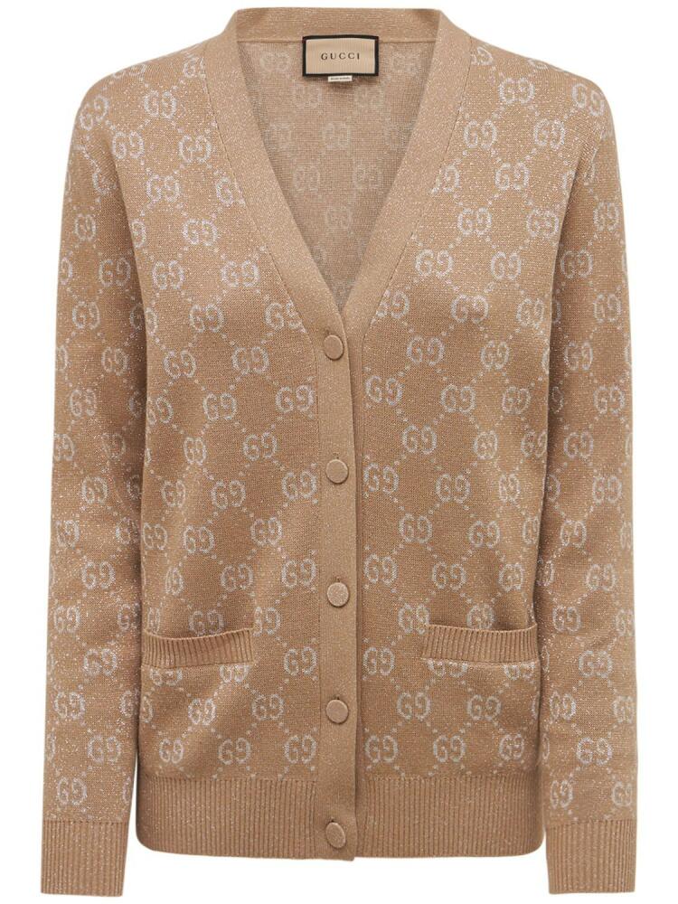 GUCCI Logo Jacquard Cotton Blend Cardigan Cover