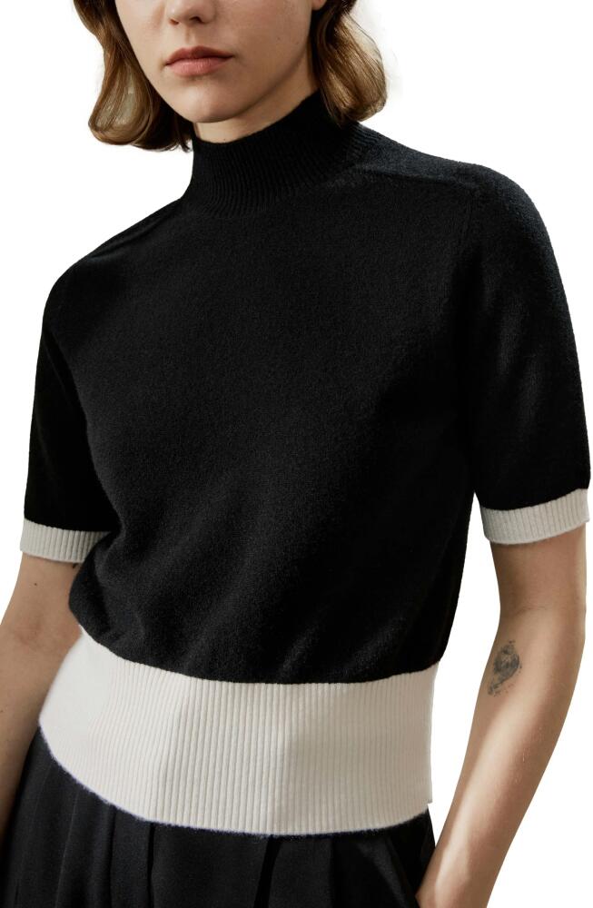 Lilysilk Gemini Mock Neck Cashmere Shirt in Black Cover