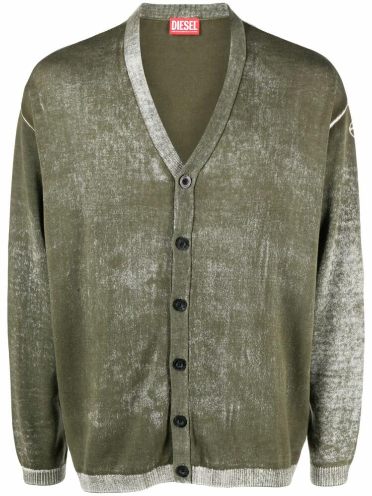 Diesel v-neck cotton cardigan - Green Cover