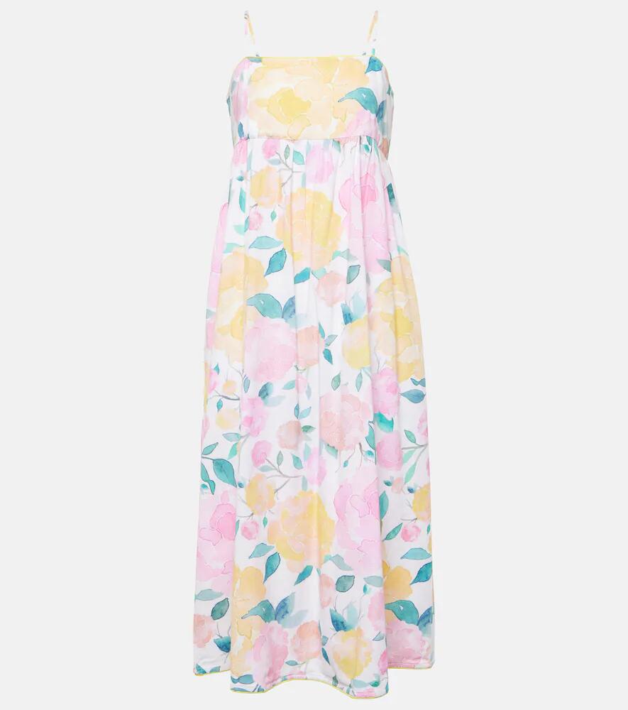 Juliet Dunn Floral cotton and linen midi dress Cover