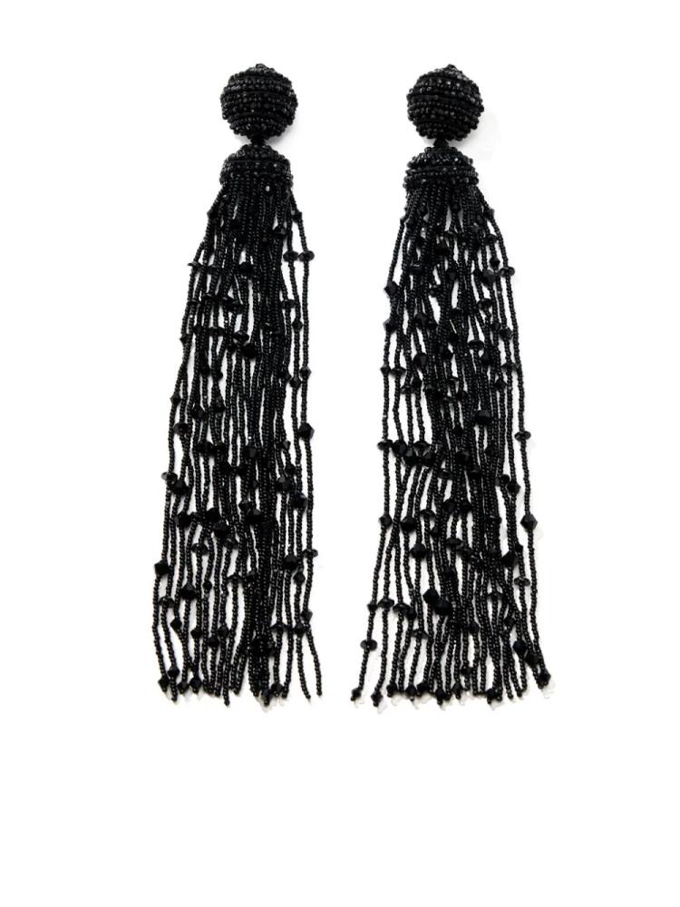 Carolina Herrera beaded tassel-embellished earrings - Black Cover