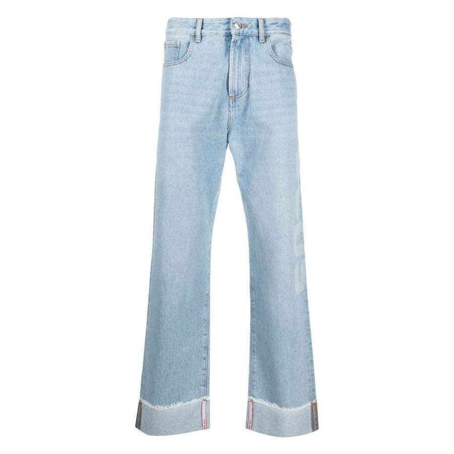 GCDS Relaxed Laser Cotton Denim Logo Trousers Cover