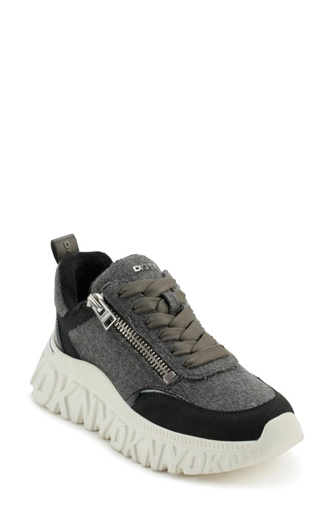 DKNY Lakelyn Platform Sneaker in Grey/Black Cover