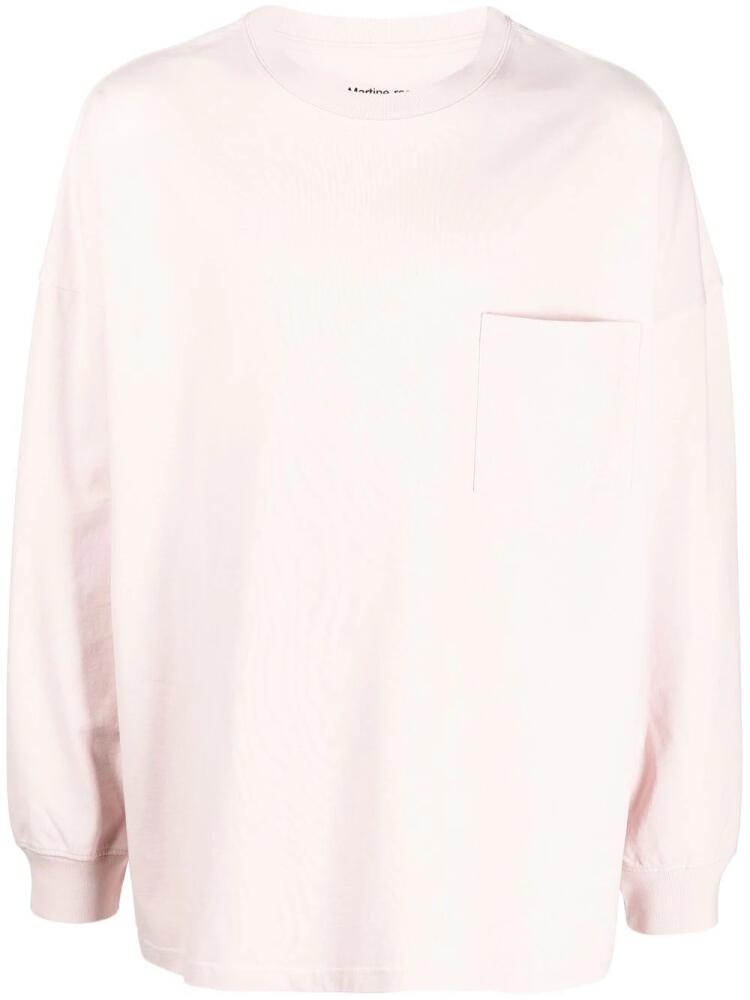 Martine Rose logo-print long-sleeve T-shirt - Pink Cover