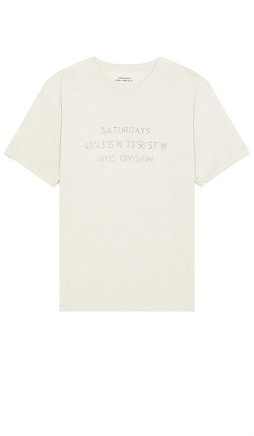 SATURDAYS NYC Reverse Nyc Division Standard Short Sleeve Tee in Nude Cover