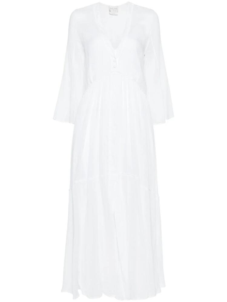 Forte Forte V-neck flared dress - White Cover