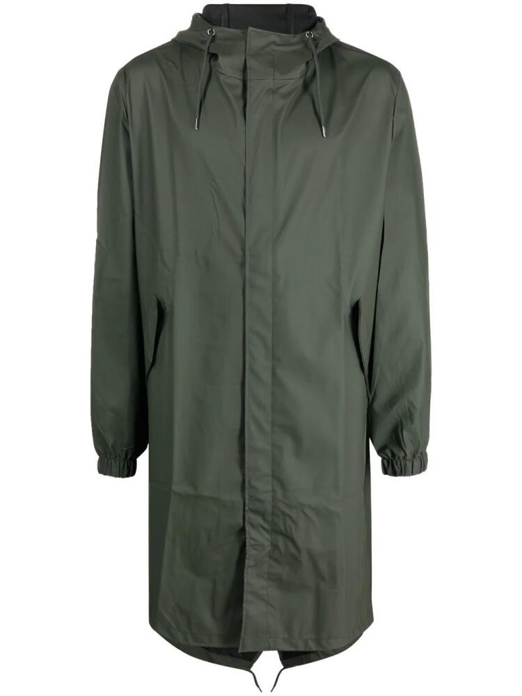 Rains drawstring hooded raincoat - Green Cover