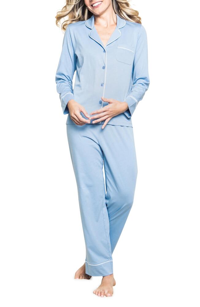 Petite Plume Luxe Pima Cotton Pajamas in Blue Cover