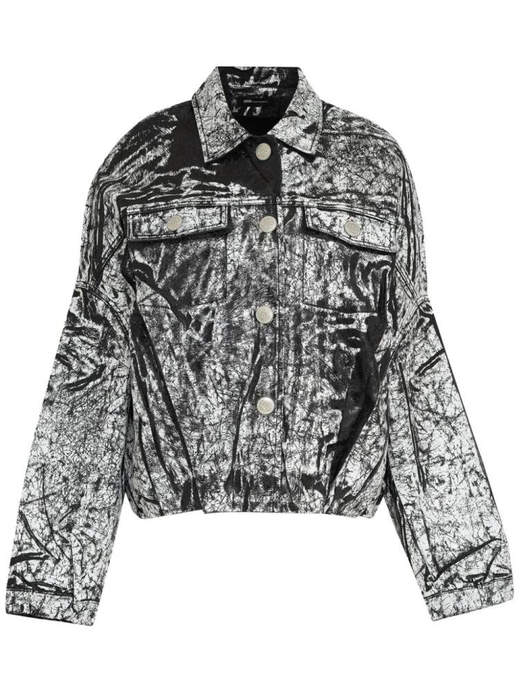 Uma | Raquel Davidowicz abstract-print denim jacket - Black Cover