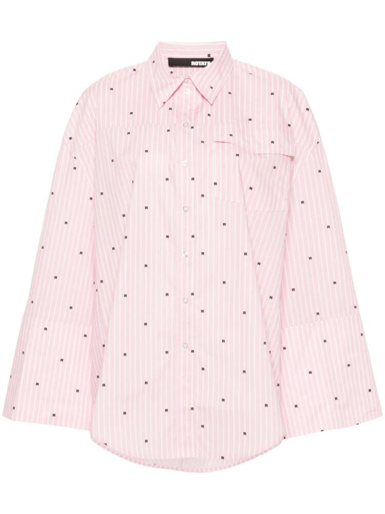 ROTATE BIRGER CHRISTENSEN logo-print striped shirt - Pink Cover