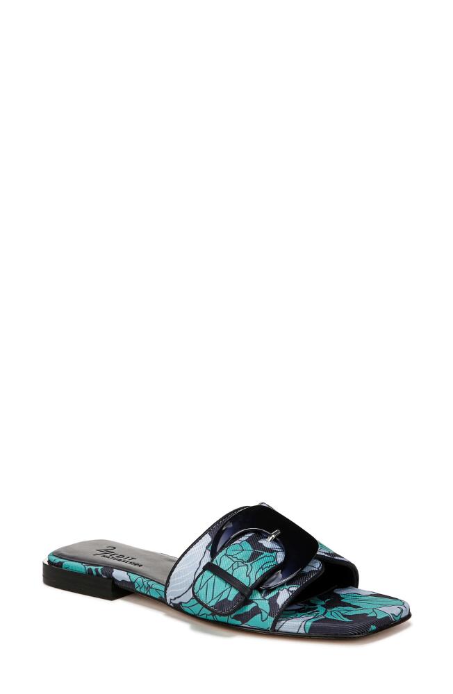 27 EDIT Naturalizer Naomi Slide Sandal in Skyway Blue Multi Fabric Cover