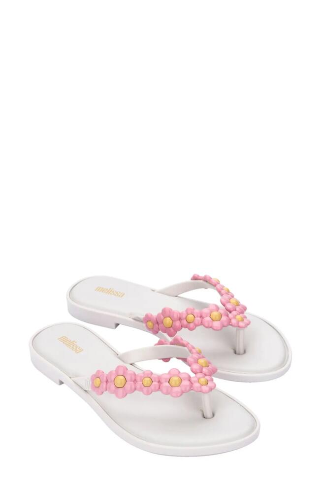 Melissa Spring Flip Flop in White/Pink Cover