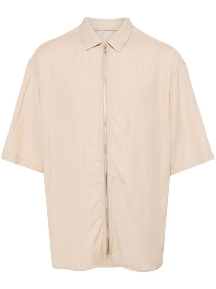 CROQUIS short-sleeve zip-up shirt - Neutrals Cover