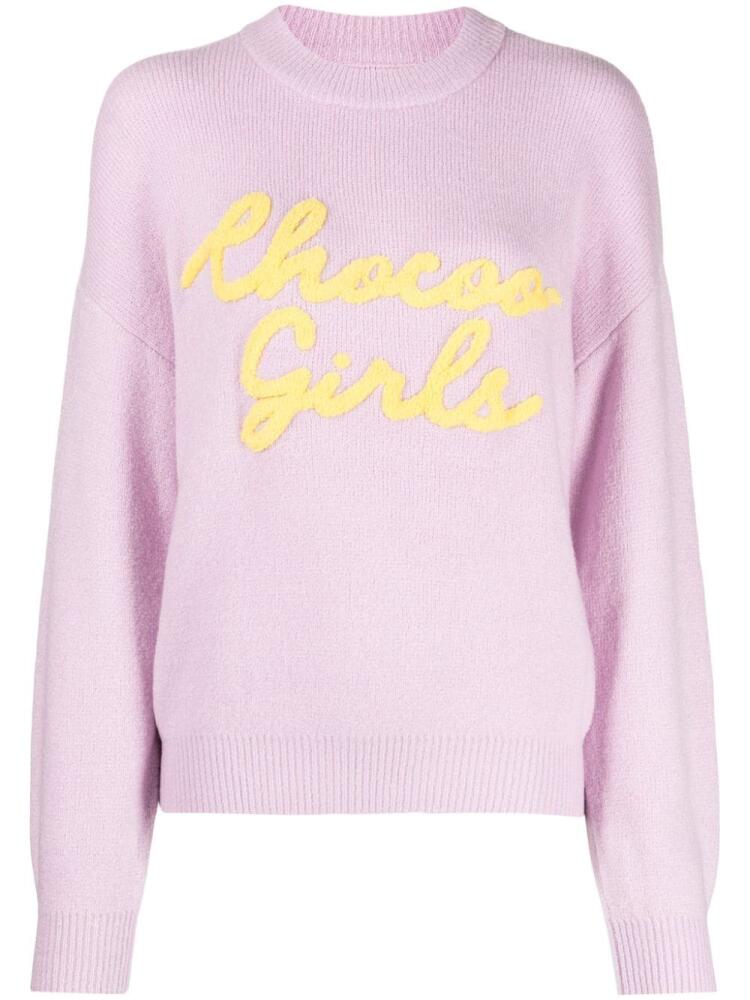 CHOCOOLATE logo-appliqué crew-neck jumper - Purple Cover