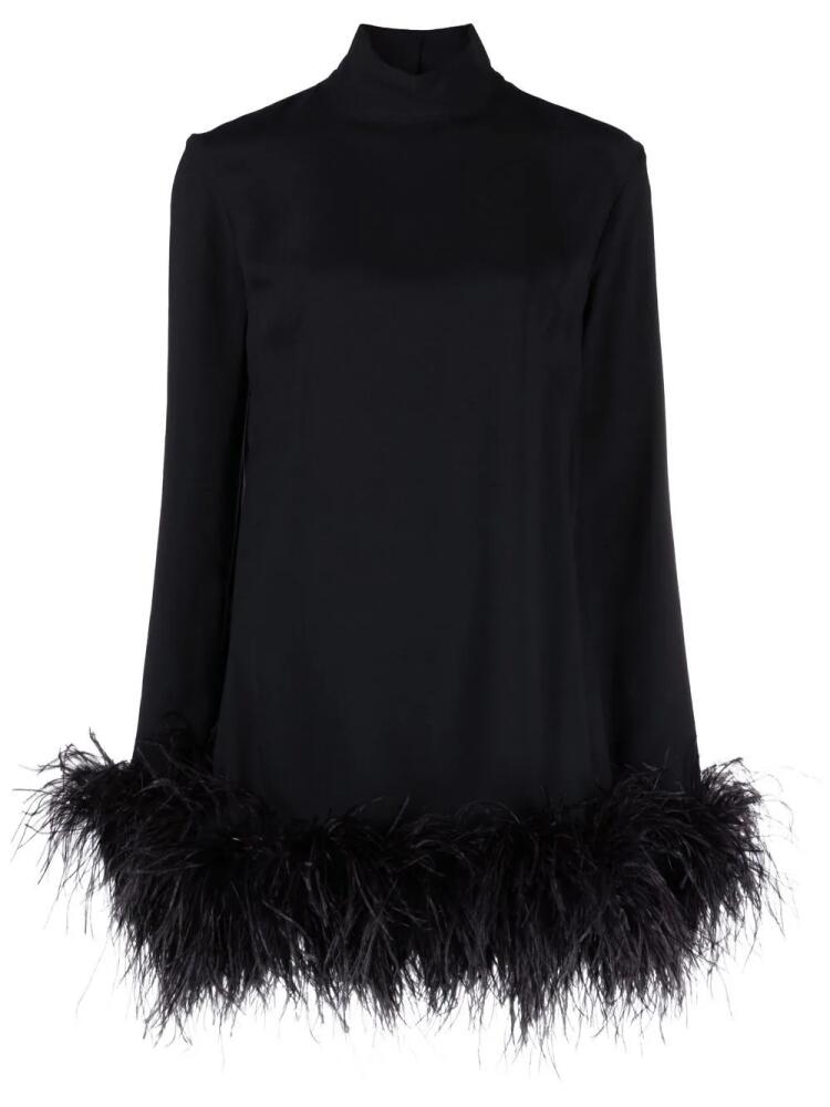 Taller Marmo Gina feather-trim mini dress - Black Cover