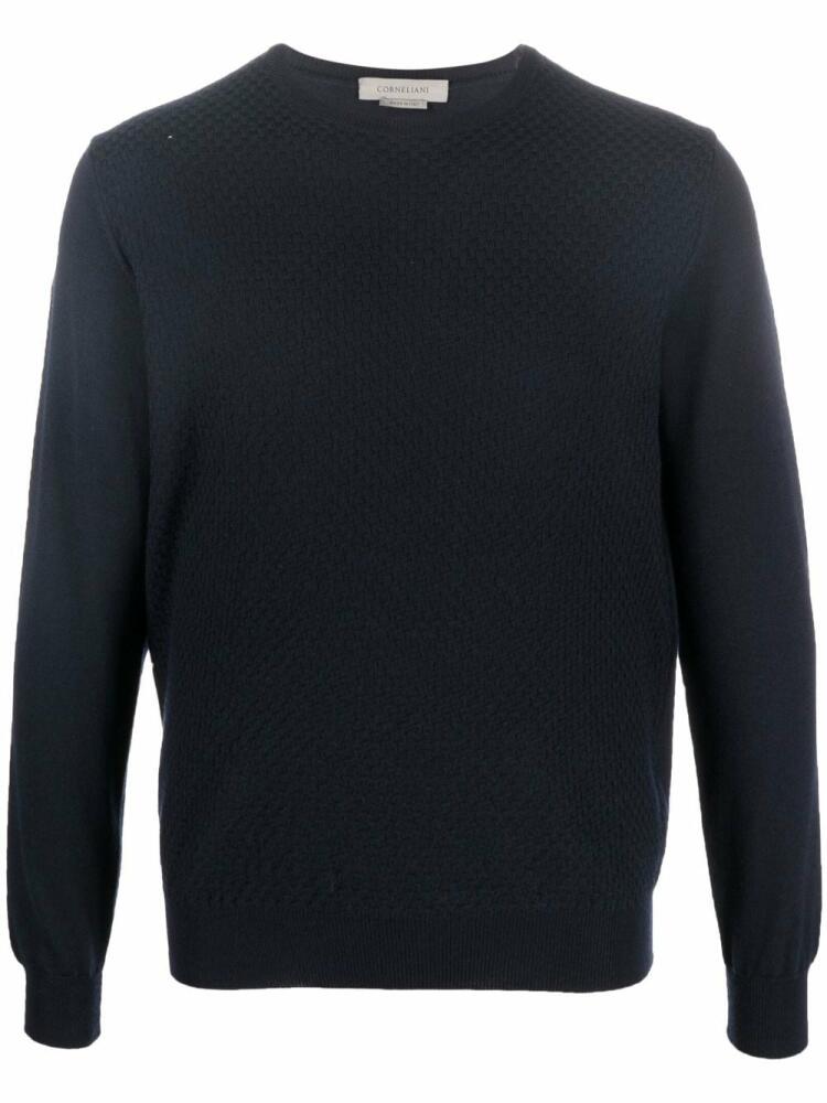 Corneliani crew-neck long-sleeve jumper - Blue Cover