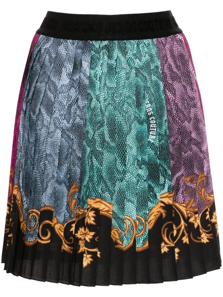 Versace Jeans Couture Barocco-print mini skirt - Black Cover