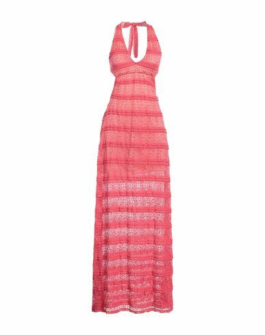 Cotazur Woman Maxi dress Coral Polyester, Elastane Cover