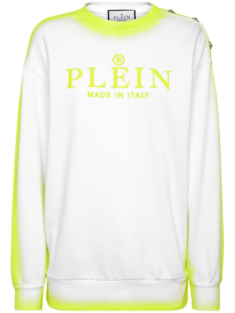 Philipp Plein logo-embroidered cotton sweatshirt - White Cover