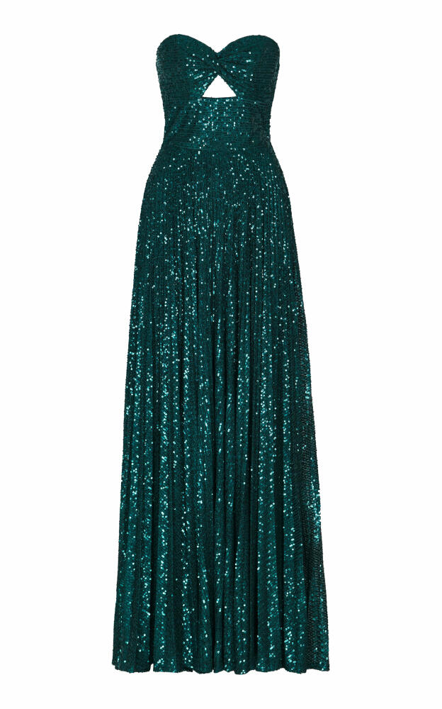 Andres Otalora - Habaneras Sequined Maxi Dress - Green Cover