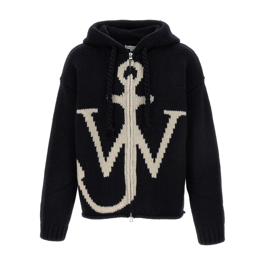 JW Anderson Hooded Zip Front Sweater Cover