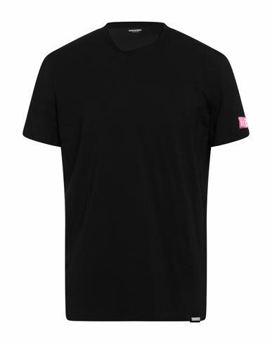 Dsquared2 Man Undershirt Black Cotton, Elastane Cover