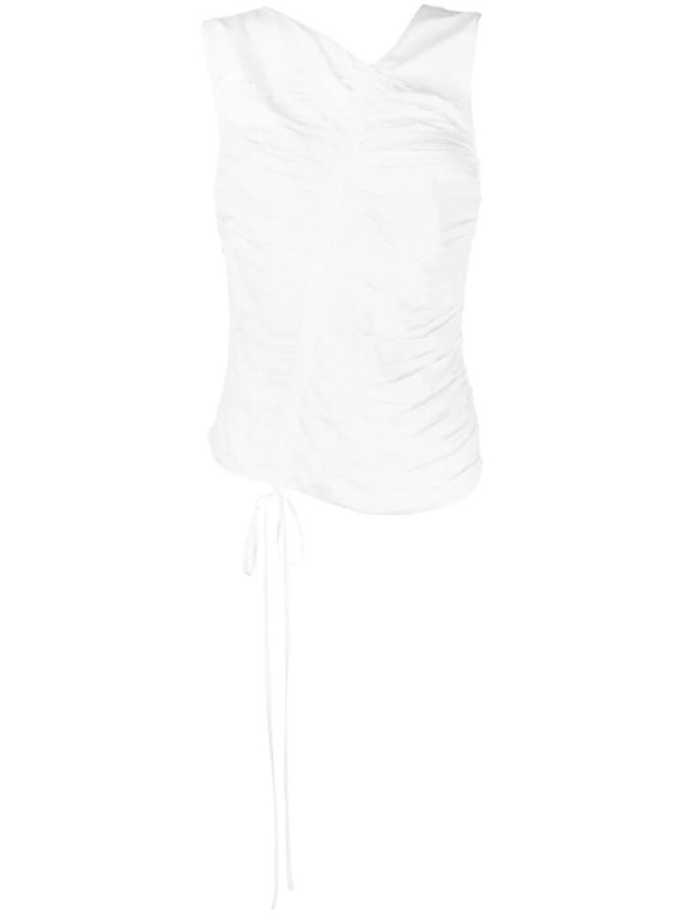 Nº21 ruched-detail sleeveless blouse - White Cover