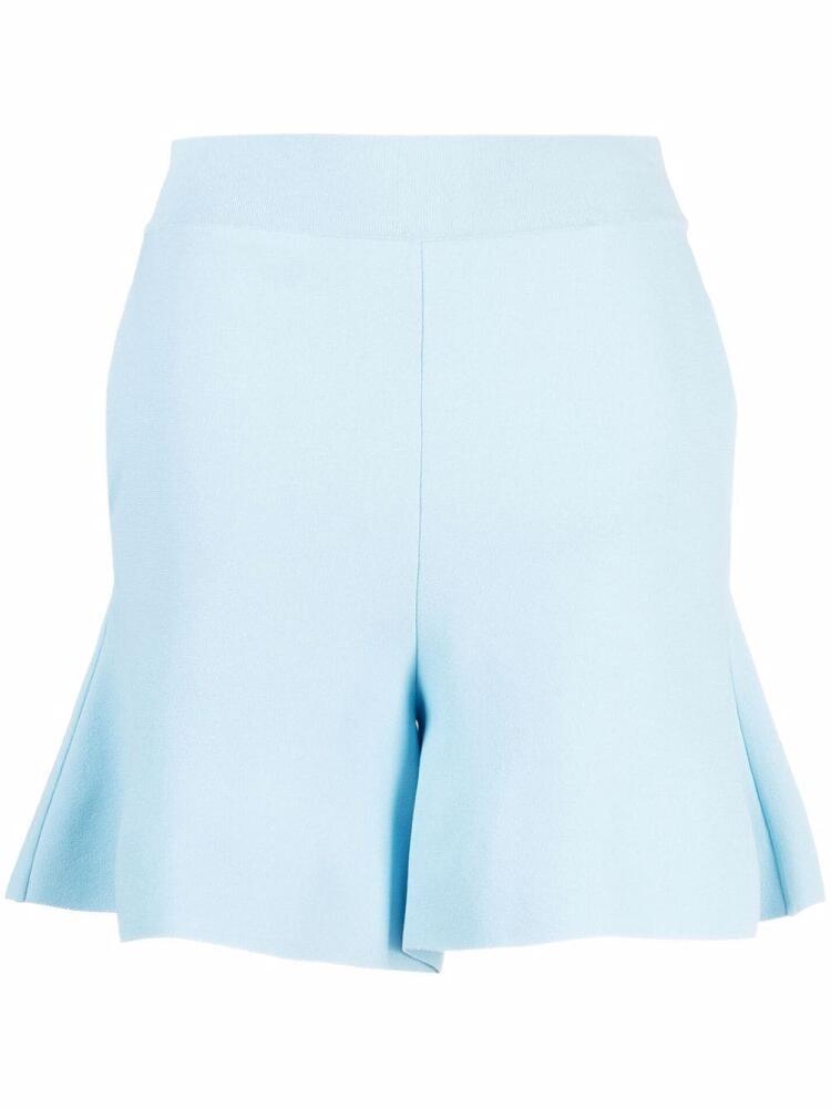 Stella McCartney peplum-hem crepe shorts - Blue Cover