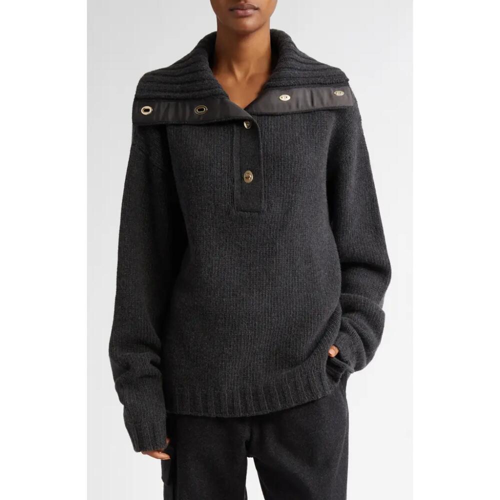 Wales Bonner Ballad Wool & Cashmere Polo Sweater in Grey Cover