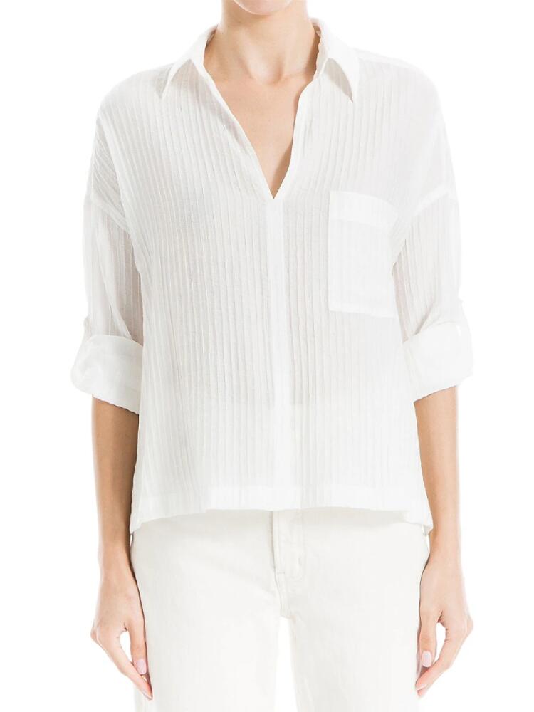 Max Studio Women's Textured Popover Top - Ivory Cover